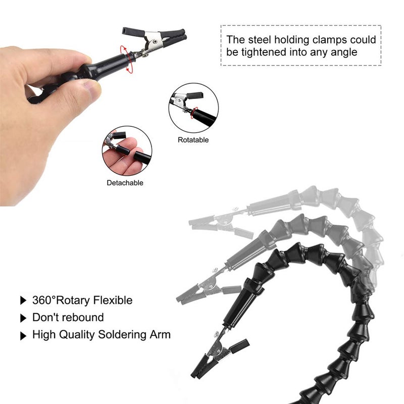 NOEVSBIG Helping Hands Soldering, Third Hand Soldering Tool PCB Holder Flexible Arms Helping Hands Crafts Jewelry Hobby Workshop Helping Station (Y3) - Image 4